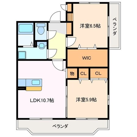 長太ノ浦駅 徒歩7分 2階の物件間取画像